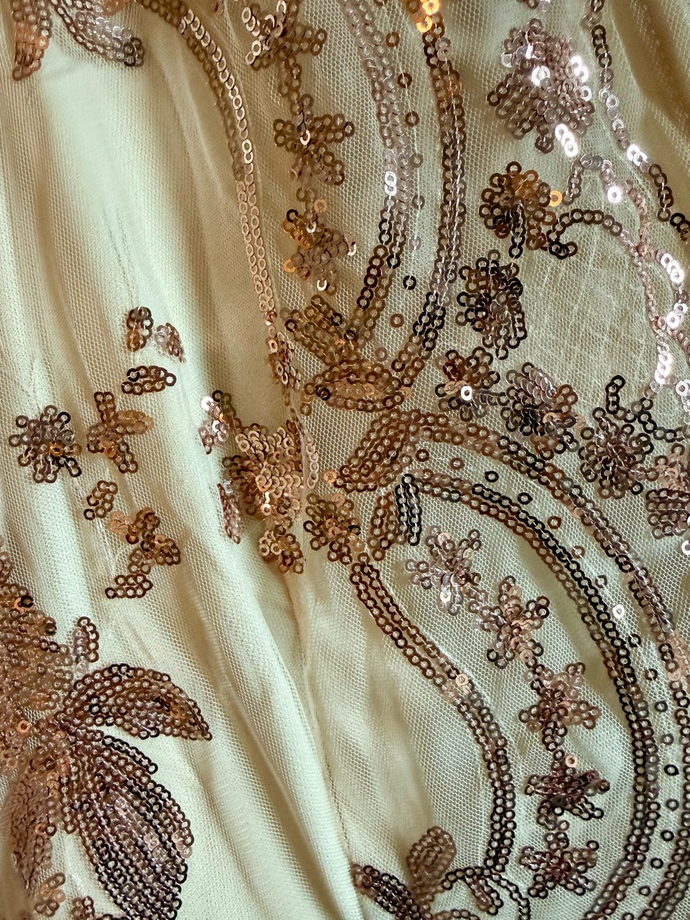 Southern Fried Chics Rose Gold Sequin Embroidered Mini Dress - Picture 4 of 6